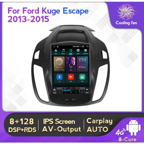 Android 11 6+128G 9.7'' Tesla Screen Style For Ford KUGA ESCAPE 2013-2018 Car Radio Stereo Multimedia Built-in Carplay DSP RDS