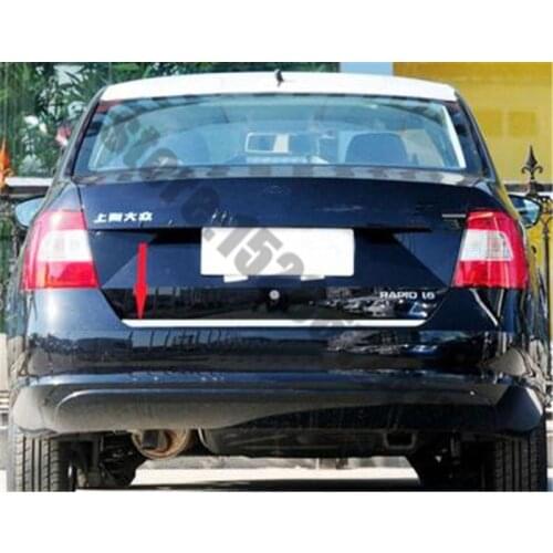 Car styling for Skoda Rapid 2013~2020 Stainless Steel Rear Tail Door Sticker Back Door Tailgate Trim Car Styling