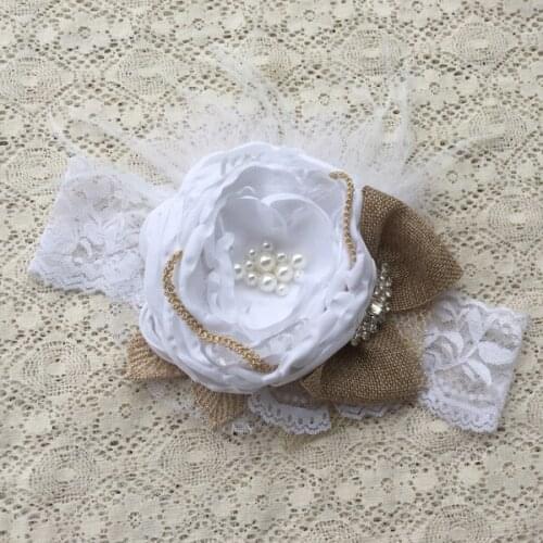 Free Shipping Christmas Big Burned Flower Girl Headband Kids Hair Accessories