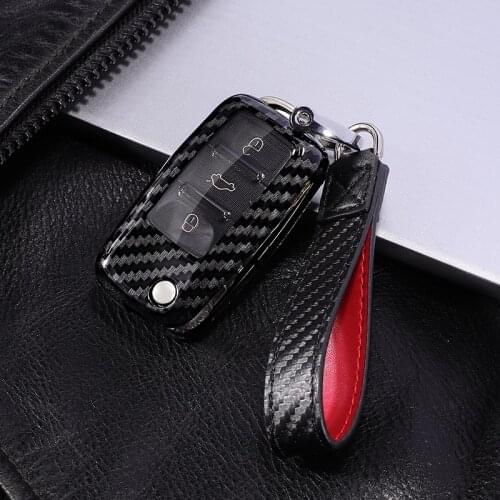 PC carbon fiber Car key cover key shell case for Volkswagen VW Jetta MK6 Tiguan Passat Golf 4 5 6 POLO cc bora Skoda 2/3 buttons