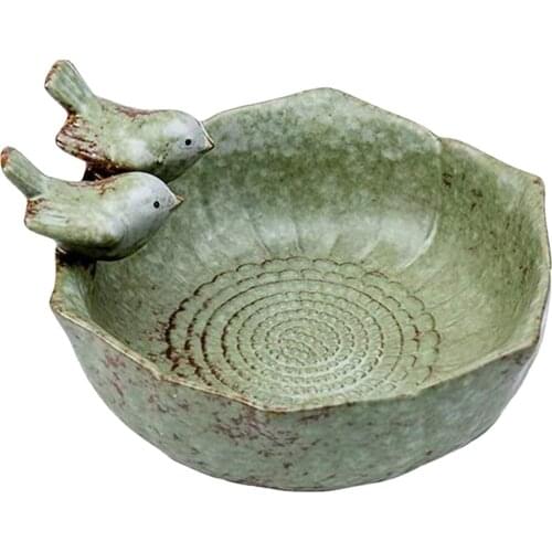 Retro Bird Bath Garden Decor Cartoon Home Furnishing Outdoor Decor Gifts