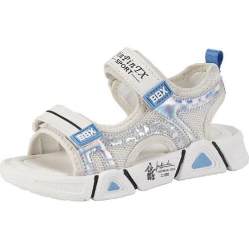 Childrens sandals 2021 summer new boys' sandals soft bottom antiskid beach shoes girls' fashion solid color Velcro sandals