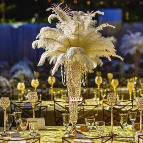 European luxury metal crystal vase wedding main table furnishings home decoration road lead frame