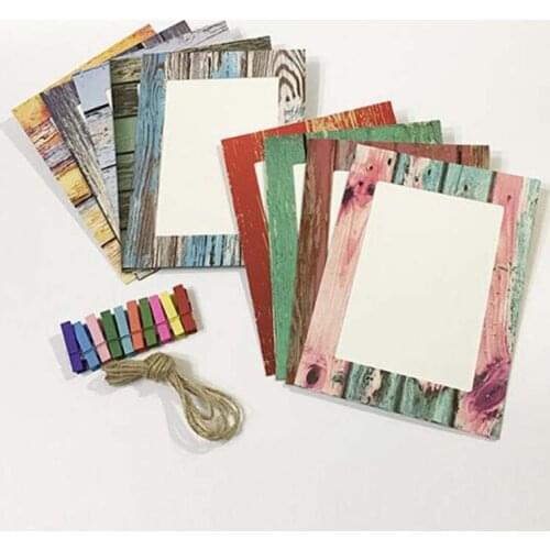 Picture Frame With Clips And Rope 5/6/7 Inch Wall Hanging Banner Photo Frame DIY Photo Album Wedding Decoration At Home