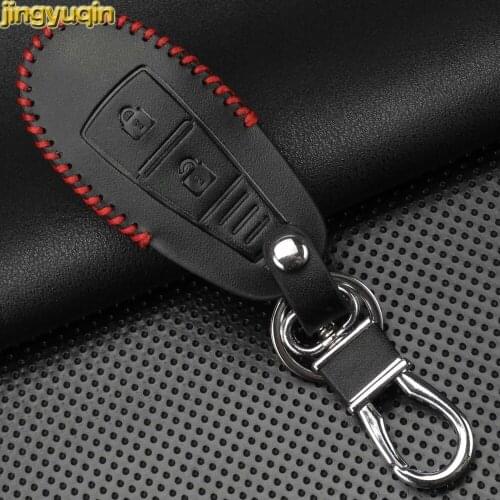 Jingyuqin Leather Remote Car Key Case Cover For Nissan Qashqai J10 J11 X-Trail t31 t32 kicks Tiida Pathfinder Murano Juke 2 BTN