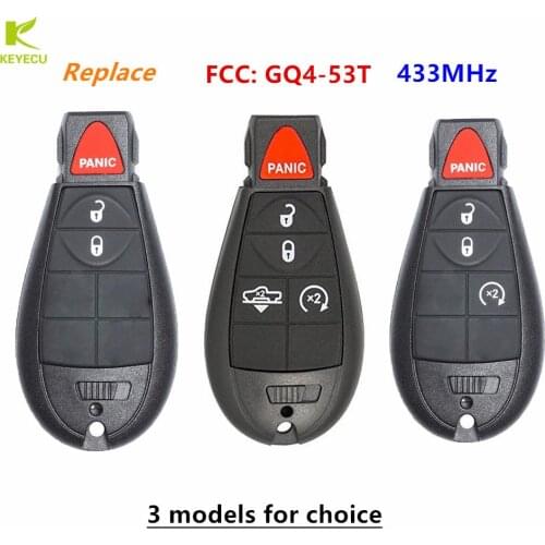 KEYECU Replacement KEYLESS Remote Fobik Key FOB 433MHz ID46 for 2013-2020 RAM 1500 2500 3500 FCC ID : GQ4-53T