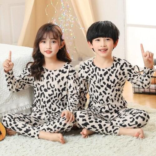 Kids Pajamas Sets Cotton Boys Sleepwear Suit 2pcs Autumn Girls Pajamas Long Sleeve Pijamas Thermal Underwear Children Clothing
