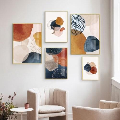 Colourful Nordic Poster Abstract Wall Art Light Luxury Canvas Print Painting Modern Minimalist Picture for Living Room Decor