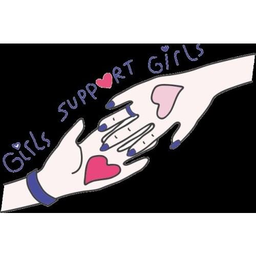 Cartoon Hand in hand Heat Transfer Stickers Stripes Application Heat-sensitive Patches Iron on Transfers for Clothing Patch Tops