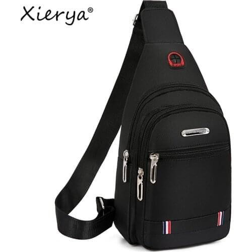 Xierya Men Chest Bag Simple Storage Bag Travel Small Mini Black Crossbody Bag Mini Coffee Bag Shoulder Bag Satchel Hand Bags