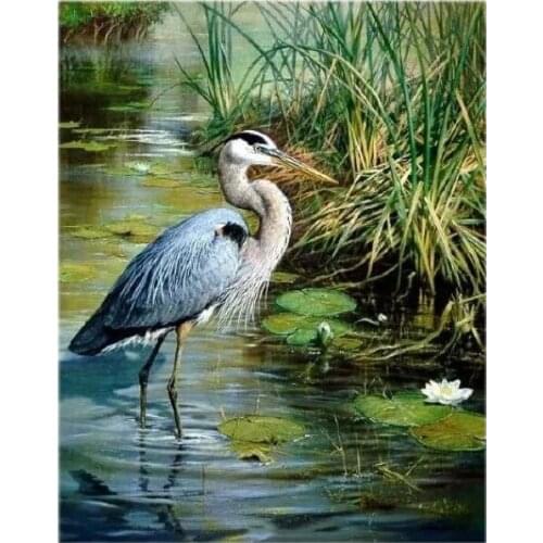 Great Hlue Heron Cross Stitch Kits 14CT Unprinted 11CT Print Crafts For Embroidered Handmade Art Counted Set Wall Home Decor