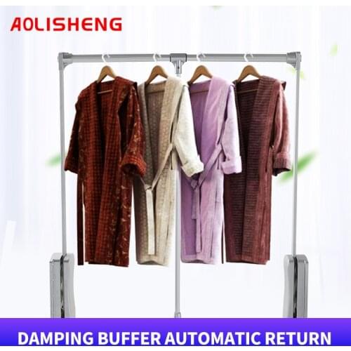 AOLISHENG Lifting Cloakroom Buffer Clothes Rail, Pull-Down Retractable Movable