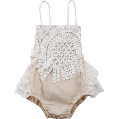 Brand New Newborn Infant Baby Girls Lace Bodysuits Jumpsuit Playsuit Bodysuit Clothes Outfits
