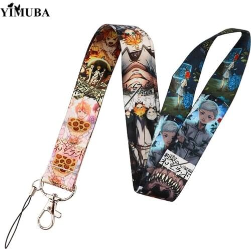 The Promised Neverland Lanyards Keychain Yakusoku no Neverland Anime Printed Neck Straps for Phone Keys ID Card Holder Fans Gift