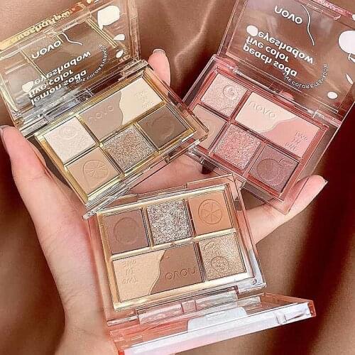 6 Color Shimmer Matte Eyeshadow Palette Glitter Metallic Smoky Pigmented Eye Shadow Pallete Diamond Makeup Palette Cosmetic