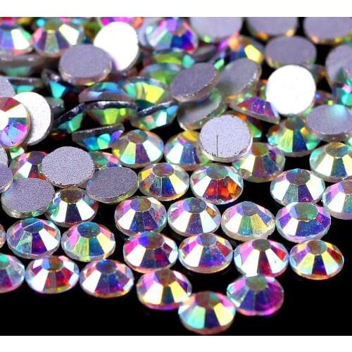 Prajna Crystal AB SS3-SS10 Non Hot-fix Rhinestone Strass Nail Rhinestones For Clothes Nails 3D High Quality Nail Art Decoration