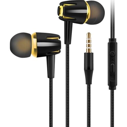 3.5mm Wired Headphones with Subwoofer Earbuds Adjustable Volume Earphone Music Sport Gaming Headset with Mic for Xiaomi IPhone