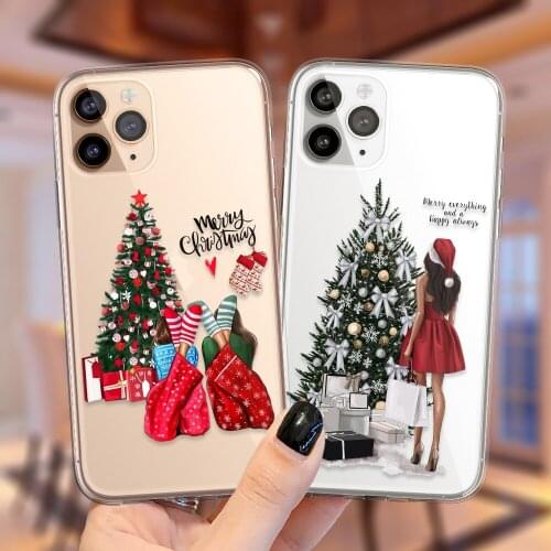 Merry Christmas Santa Claus Elk Cute Protective Case For iPhone 11 12 13 Pro Max XS X XR 6S 7 8 Plus SE 2020 Soft Silicone Cover