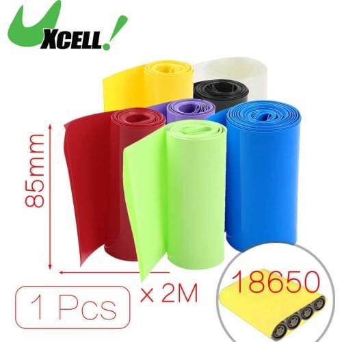 Uxcell 2Meters 85Mm Width Pvc Heat Shrink Wrap Tube Blue For 18650 Battery Pack 5 Colors For Various Electric Insulation Connect