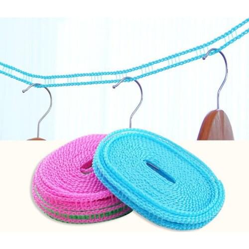 3M/5M Nylon Non-Slip Clothesline Hanging Rope Windproof Rope Folding Separate Multi-Grid Travel Outdoor Clothes Hangers Portable