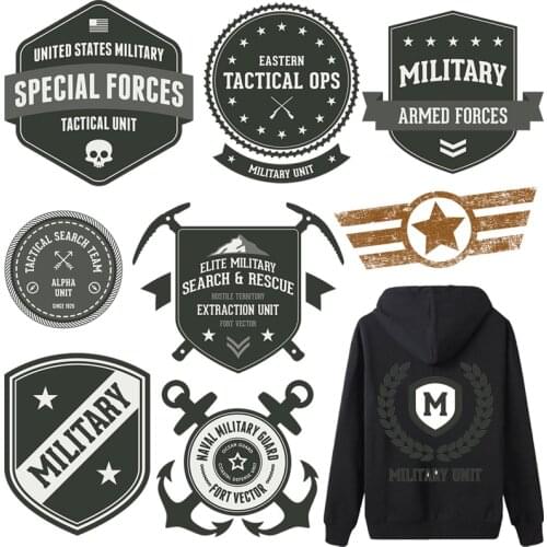 Military Patches Letters Badges Thermal Stickers on Clothes Iron-on Transfers for Clothing Thermoadhesive Patch Diy Applique
