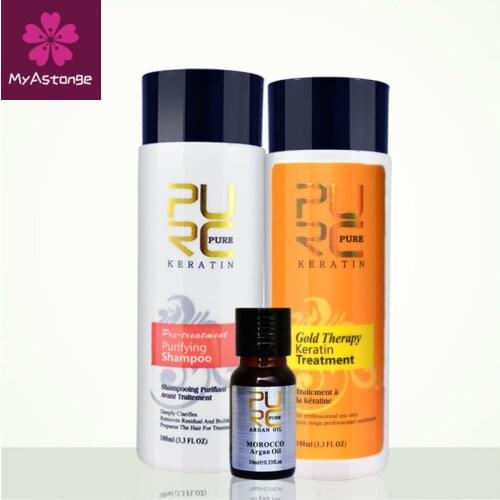 Gold therapy keratin treatment 2017 new advanced formula best Hair Care and Styling products repair damaged hair gift argan oil