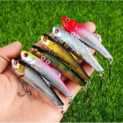 1Pcs Sinking Fishing Lure 70mm 7g Hard Plastic Vibration VIB Winter Ice Salt Fishing Pike Sea Bass Artificial Bait Tackle