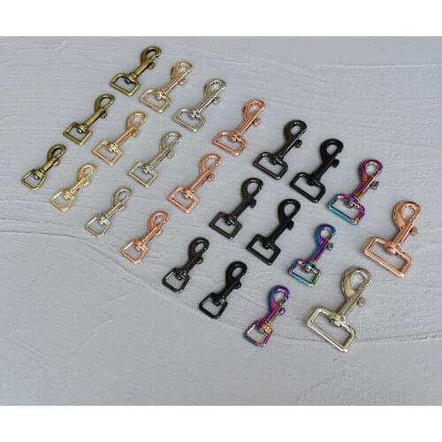 100 Pcs 15/20/25/30mm Metal Snap Hook Leather Belt Strap Bag Buckles Clasps Lobster Dog Collar Keychain Swivel Trigger Clips