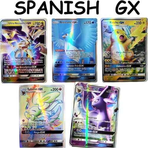 2021 New Pokemon Cards in Spanish TAG TEAM GX Vmax Trainer Energy Playing Cards Game Castellano Espanol Children Toy