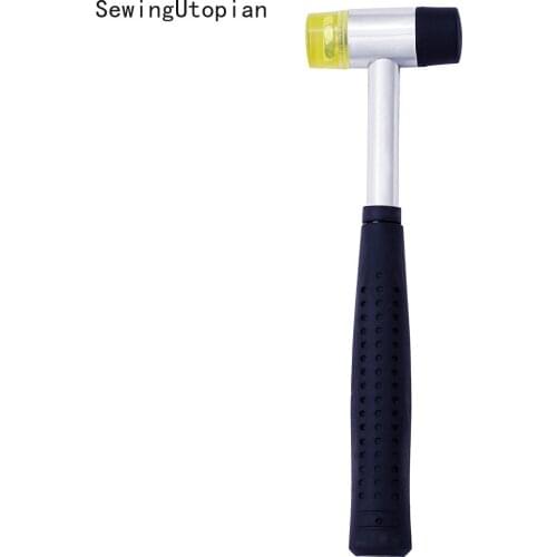 25mm Double Face Soft Touch Hammer Black Plastic Coated Grip Double Head Rubber Hammer Handheld Tool Leather DIY Tool