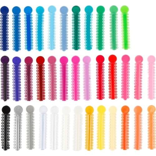 40pcs Oral Ligature Orthodontic Ligature Ties Dental Elastomeric Ligature Ties Orthodontics Elastic O-rings Braces Rubber Bands