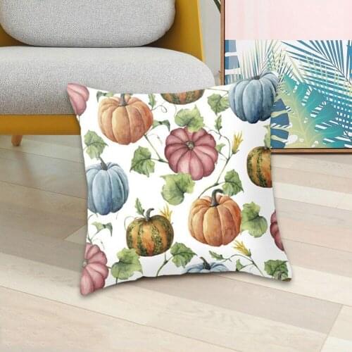 45*45cm Pumpkin Letter Print Pillow Case Happy Halloween Cushion Cover Car Seat Sofa Waist Throw Pillowcases Home Decoration