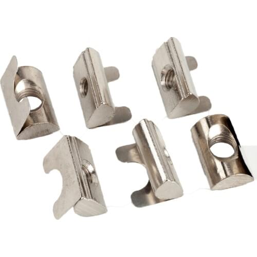 5pcs 3030 Half round nut M4 M5 M6 M8 shrapnel nut block elastic nut EU standard 30/40/45 series Aluminum Profile Accessories
