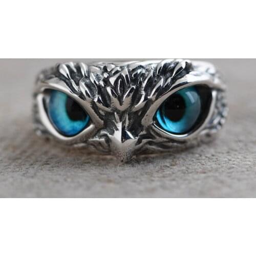 925 STERLING SILVER owl women men lovers' punk biker rings Ring jewelry A5918