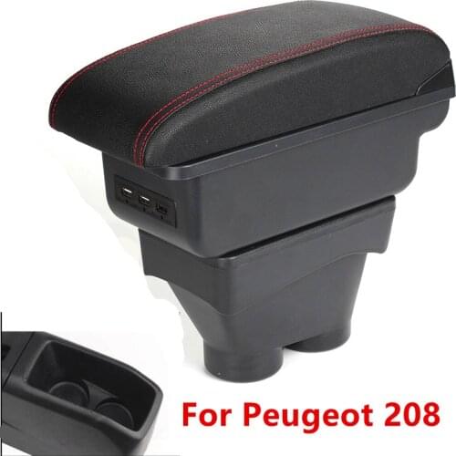 For Peugeot 208 Armrest Box Peugeot 208 Universal Car Central Armrest Storage Box modification accessories