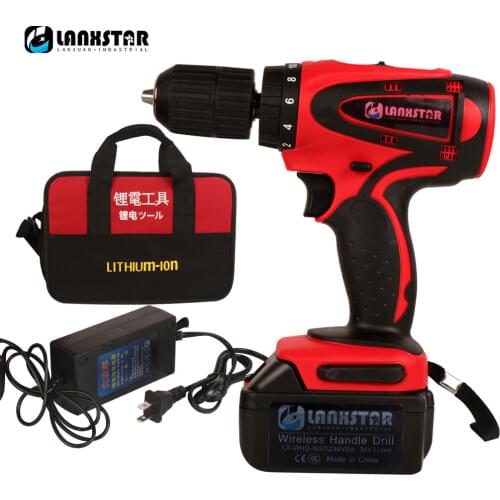 36V Maximum Electric Screwdriver Cordless Drill Mini Wireless Power Driver DC Lithium Ion Battery 2 Speed Large Capacity