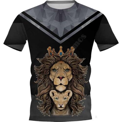 My Son 3D Printed t shirts women for men Summer Casual Tees Short Sleeve T-shirts Funny Animals LIon Short Sleeve 02