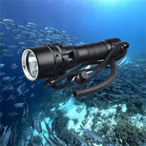 Hot Sale 10W 1200lm T6 Powerful Diving Flashlight IP68 White light Diving Lights For Underwater 50m Fishing