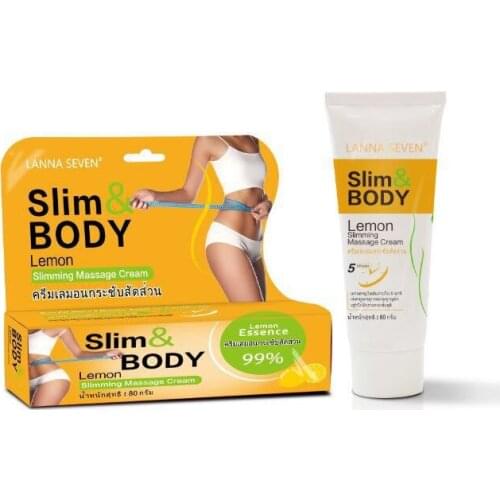 LANNA SEVEN SLIM & BODY LEMON SLIMMING MASSAGE CREAM 80G WEIGHT LOSE SLIMMING CREAM BODY FAST BURNING FAT FIRMING LIFTING SKIN