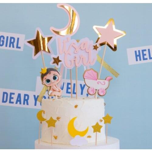 Moon Stars Cake Topper Childrens Day Birthday Dessert Decoration Party Personality DIY Making Decoration Cute Gifts