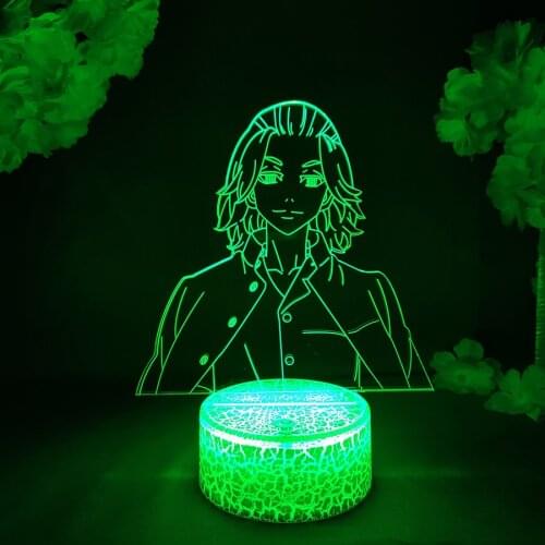 Mikey LED Anime Lamp Manjiro Sano Figurine Bedroom Night Light Birthday Gift Room Decor Tokyo Revengers Collectible 3D Light