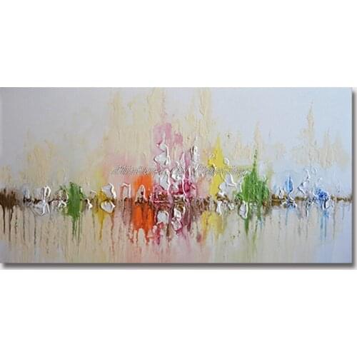 Mintura Wall Picture for Living Room Oil Paintings on Canvas Hand Painted The Color Abstract Pictures Office Decor Art No Frame