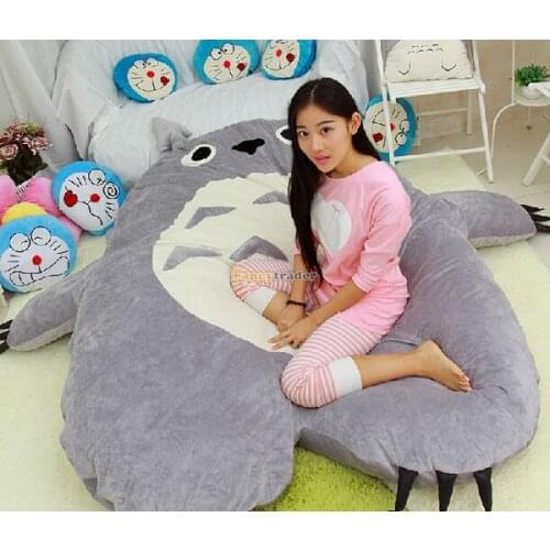 Huge Plush Totoro Bed Tatami Cushion Giant Stuffed Animal Sofa Bed Mattress Cute Comfortable Sleeping Pad Beanbag