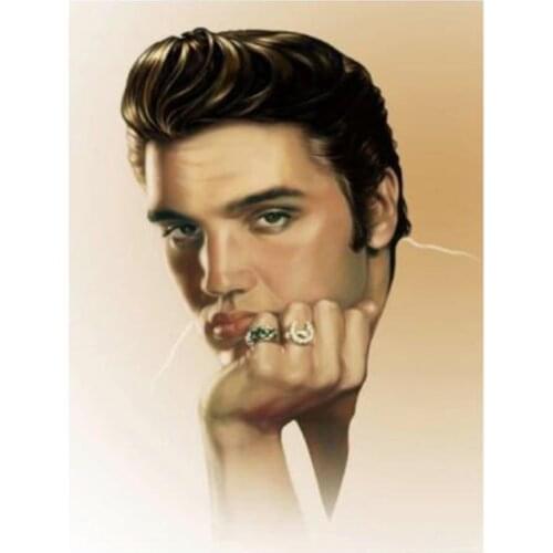 Full Square Round Diamond Painting Missing Elvis Diamond Embroidery Cross Stitch Kit Mosaic Wall Decoration Fans Gift FH1027