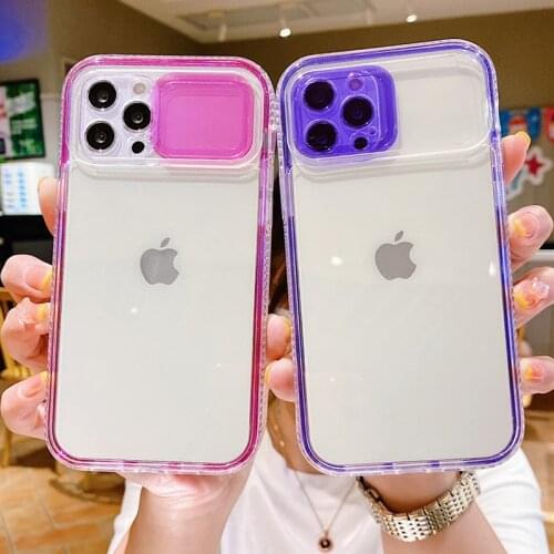 Slide Camera Lens Protection Phone Case For iPhone 12 11 Pro Max XR XS Max X 7 8 Plus 12 Pro 12 11 Shockproof Bumper Back Cover