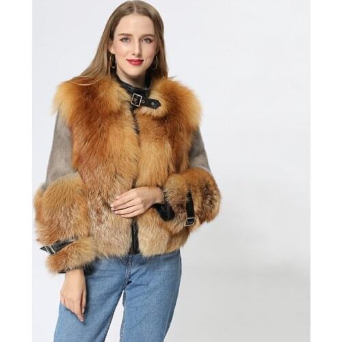 Luxury Fur Coat New Arrival Women Short Real Red Fox Fur Jacket With Mink Fur Winter 2020 MJF-FC-26