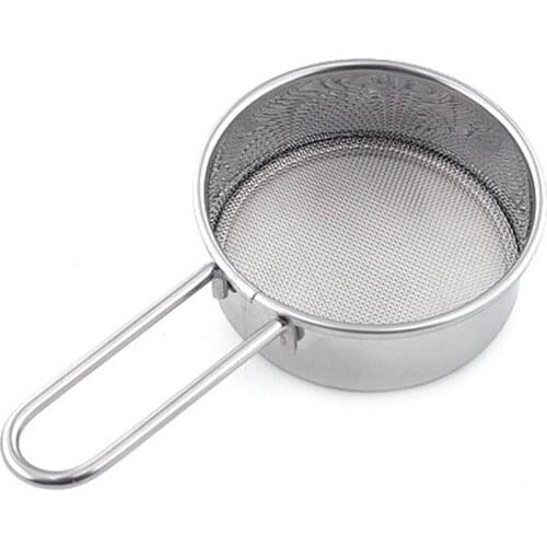Stainless Steel Flour Sieve Hand-held Mesh Screen Filter Various Uses Baking Sifter With Handle Flour Strainer