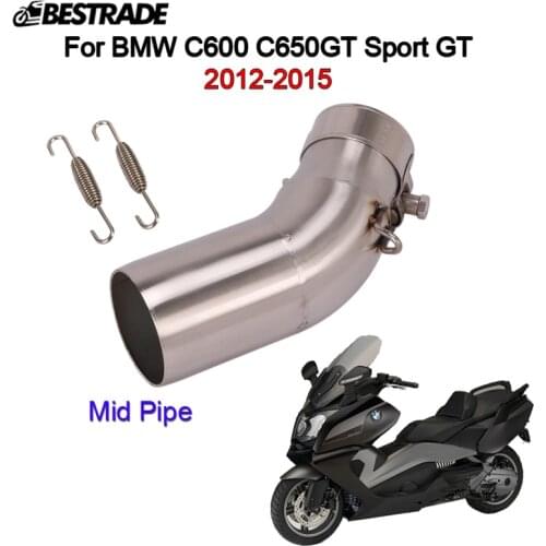 Middle Link Pipe For BMW C600 C650GT Sport 2012-2015 Motorcycle Exhaust Middle Link Connect Tube Stainless Steel Slip On 51mm