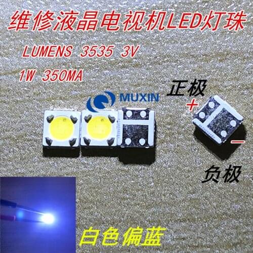 1000pcs lumens LED Backlight 1W 3V 3535 3537 Cool white LCD Backlight for TV Application A129CECEBP18A-2092 4D