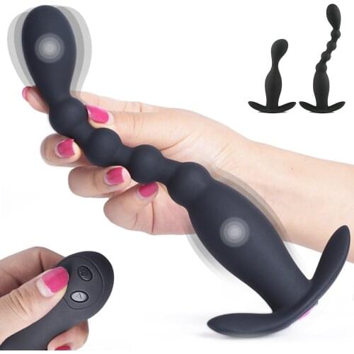 Pull Bead Anal Plug Wireless Remote Control Magnetic Charging 10 Frequencies Vibrators Soft Silicone Material Removable Sex Toys